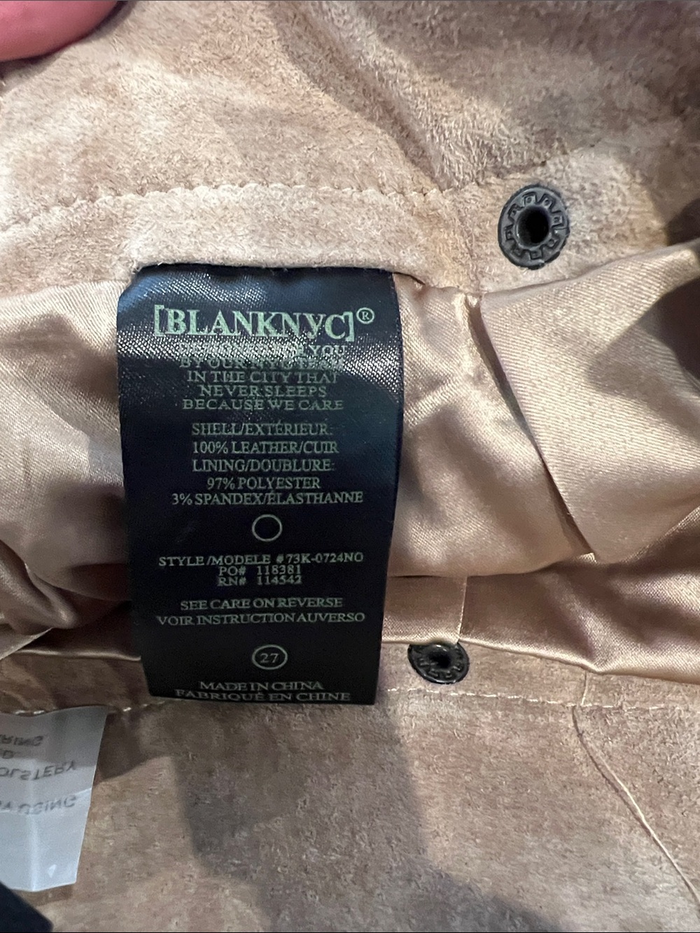 Blank NYC Suede Zip-Front Mini Skirt in Tan - Picture 4 of 4